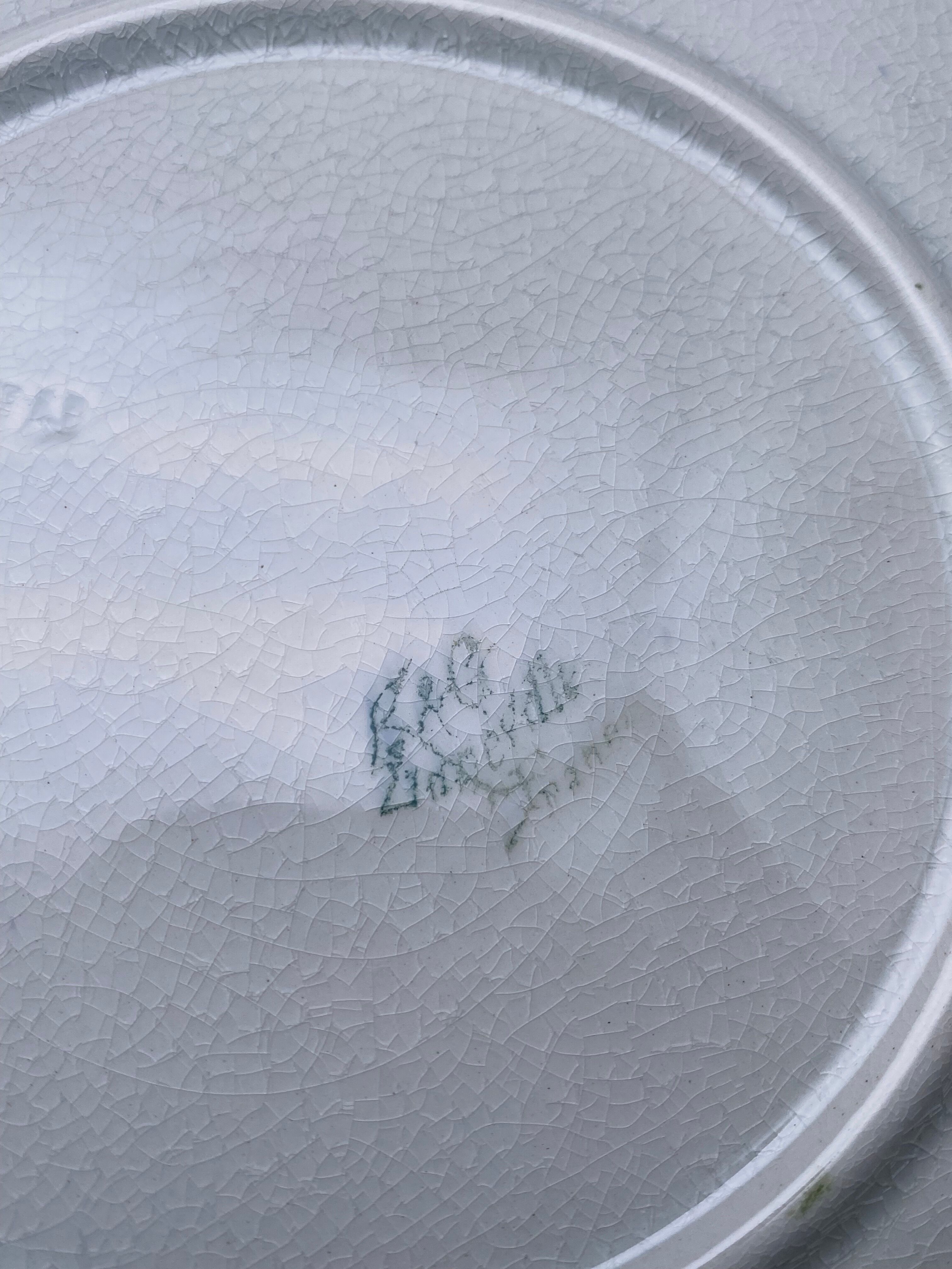 Lunéville cherry plates with golden edges