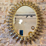 Decknudt oval sun mirror from the 50s/60s