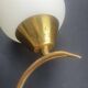 Pair of vintage wall sconces in gilded brass and opaline glass from the 1950s.