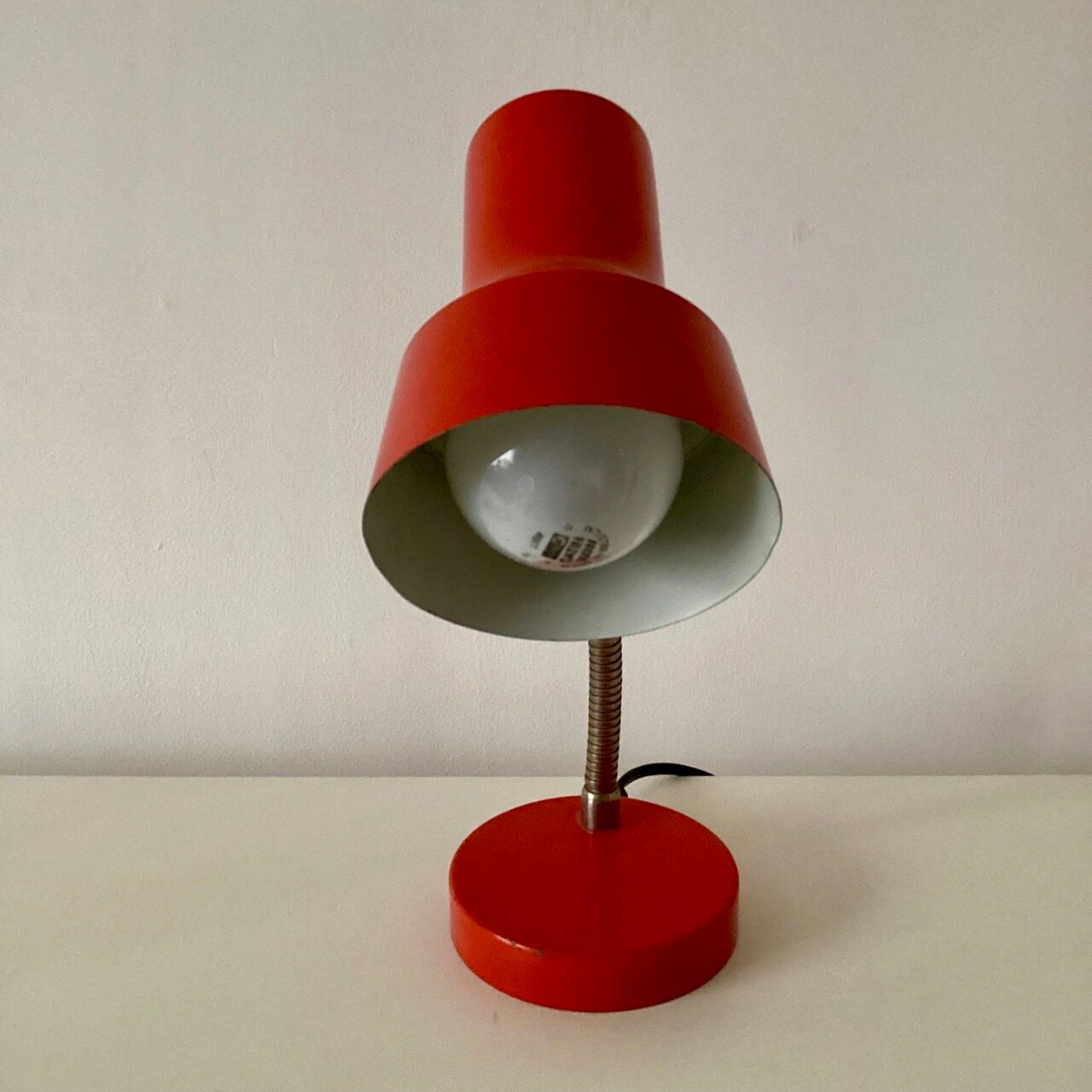 Red desk lamp