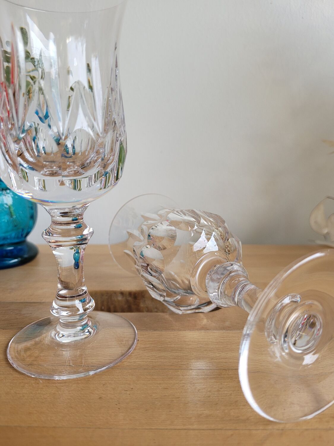 Duo of crystal glasses
