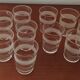 Lot de 10 verres anciens avec bandes granitées et dorées