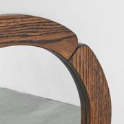 Miroir 'Trèfle' en chêne massif 1970