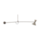 Suspension en laiton et abat jour blanc double eclairage