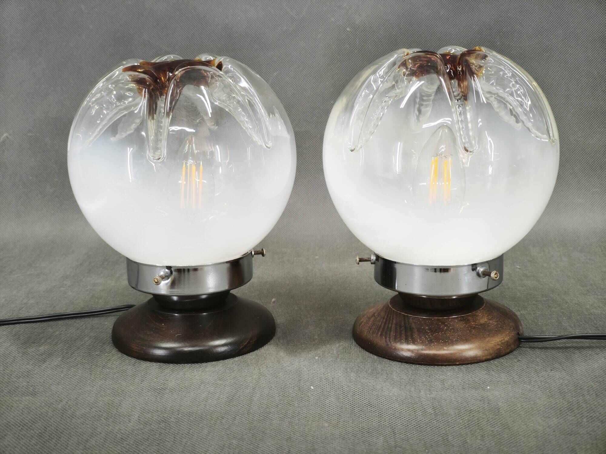 Pair of Murano Glass Table Lamps, Italy, 1950s