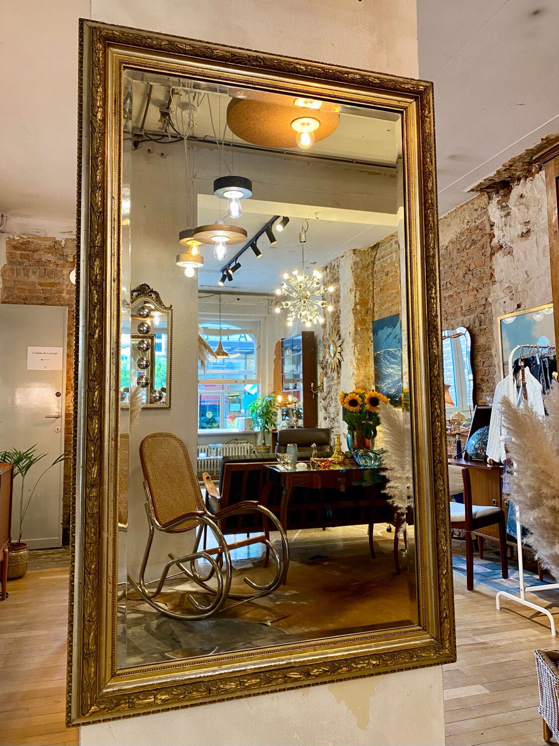 19th century gilded wooden mirror