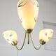 Italian Art Deco Chandelier in Brass and Yellow Glass, 1940s