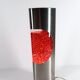 Retro decorative lamp with red glitter – brushed metal design