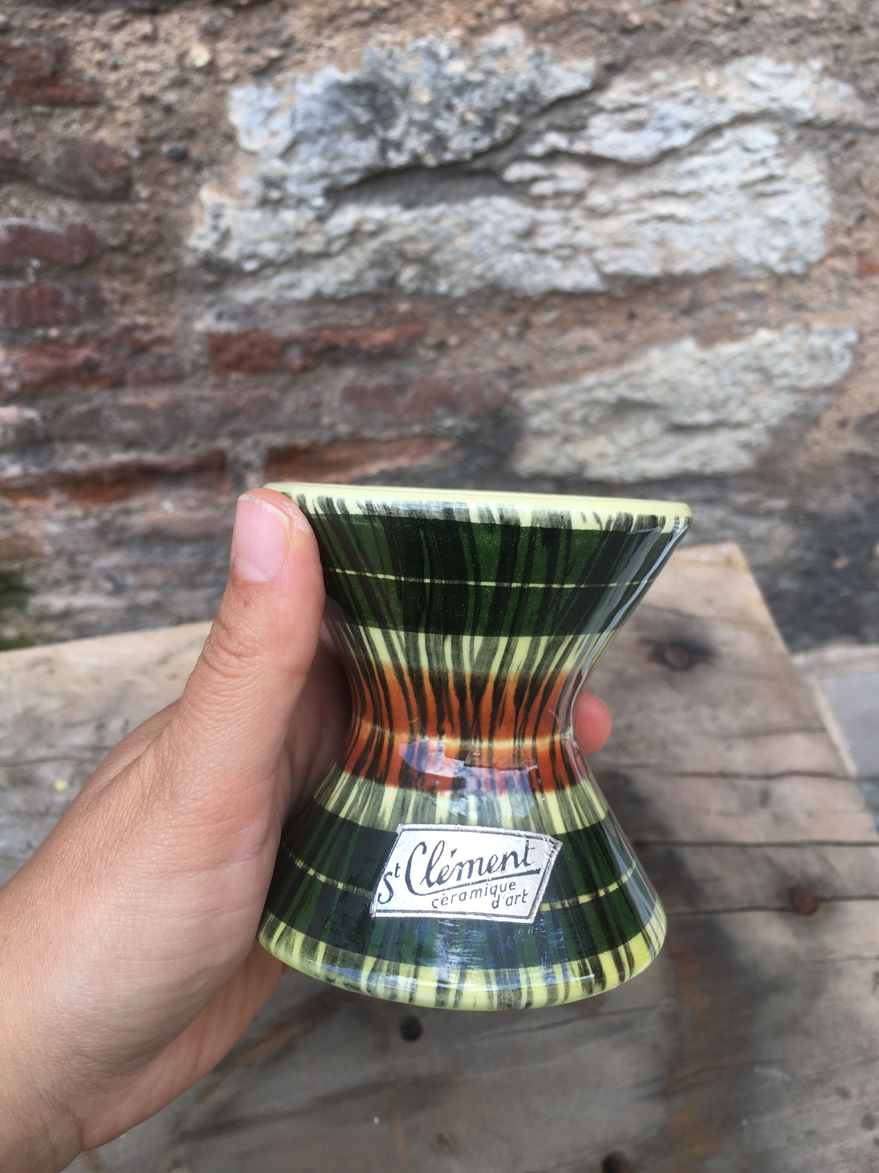 St Clément ceramic candlestick