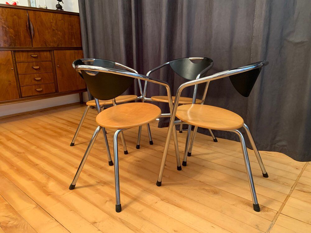 Italian Plurima chairs, 1980s, set of 4
