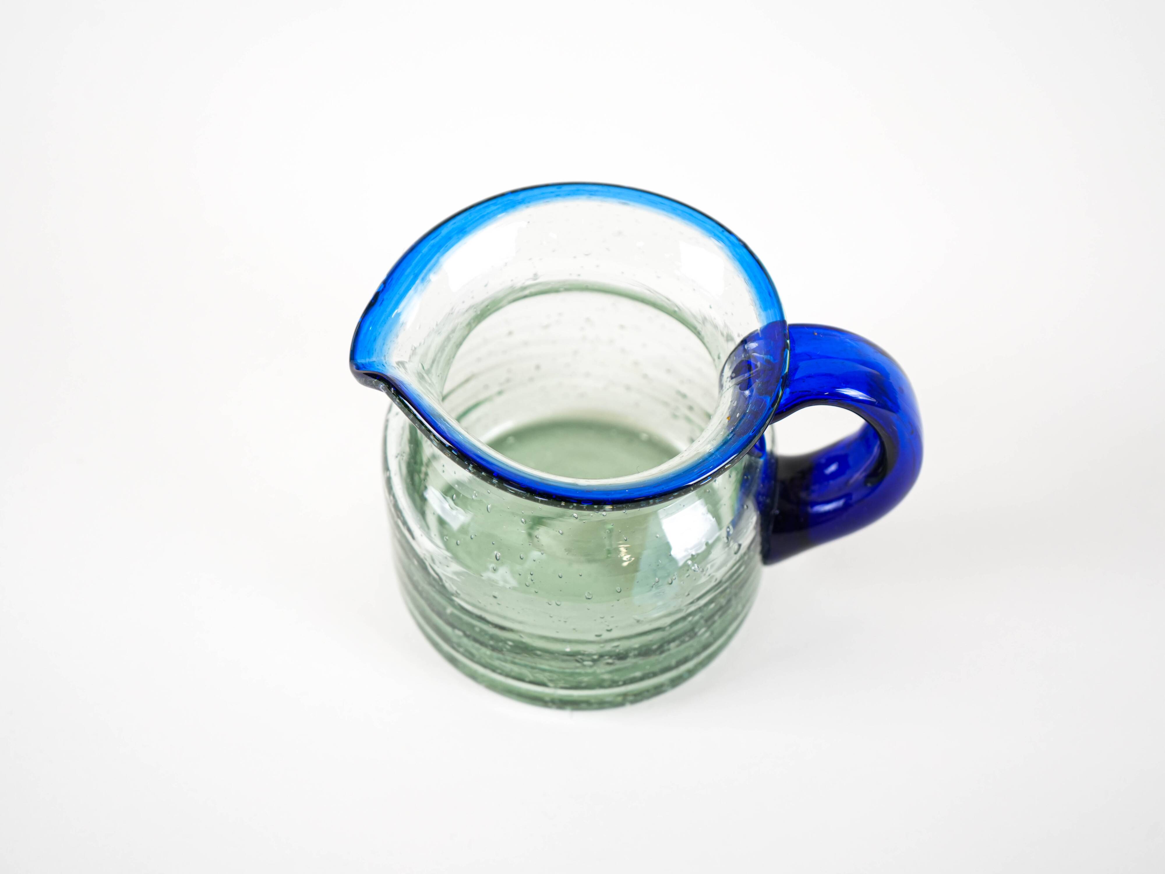 Glass milk jug, Italian design, 1970s, made in Italy