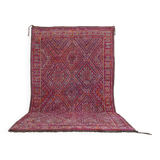 Vintage Moroccan Rug 203 x 340 cm - Moroccan Rug Purple - Berber rug Old