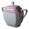 Pink art deco porcelain sugar bowl from "Charlionais Toulouse" in very good condition