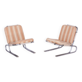 Ensemble de fauteuils Bauhaus en acier chromé, Allemagne, années 1940.