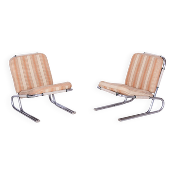 Ensemble de fauteuils Bauhaus en acier chromé, Allemagne, années 1940.
