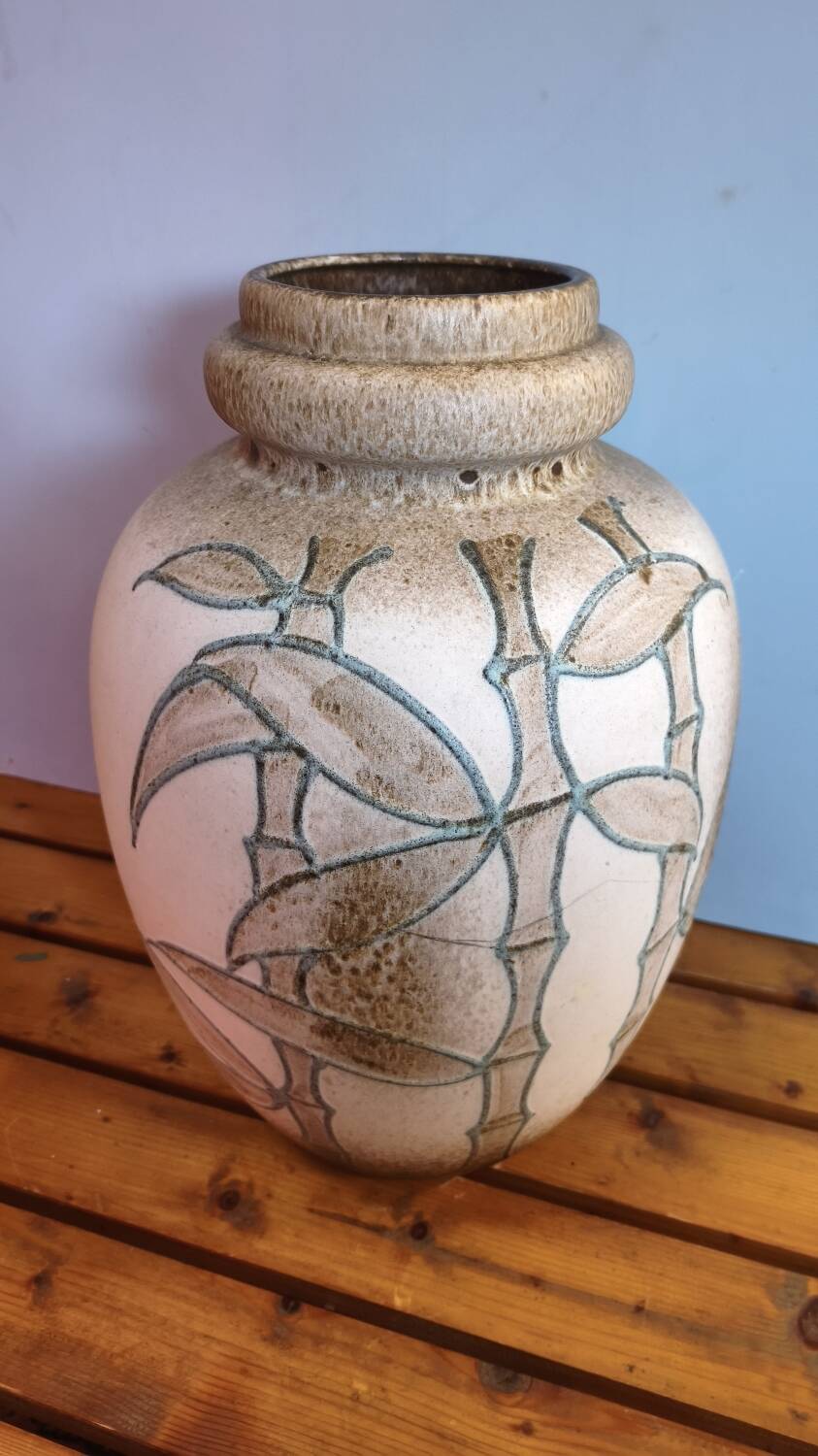 Vintage bamboo ceramic vase - West Germany