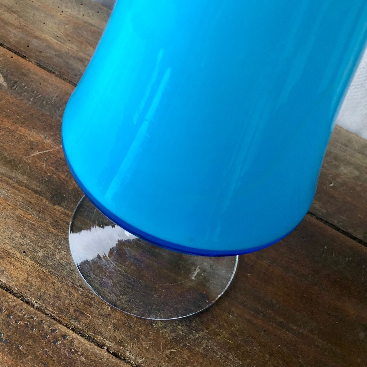 Blue opaline vase h37 cm