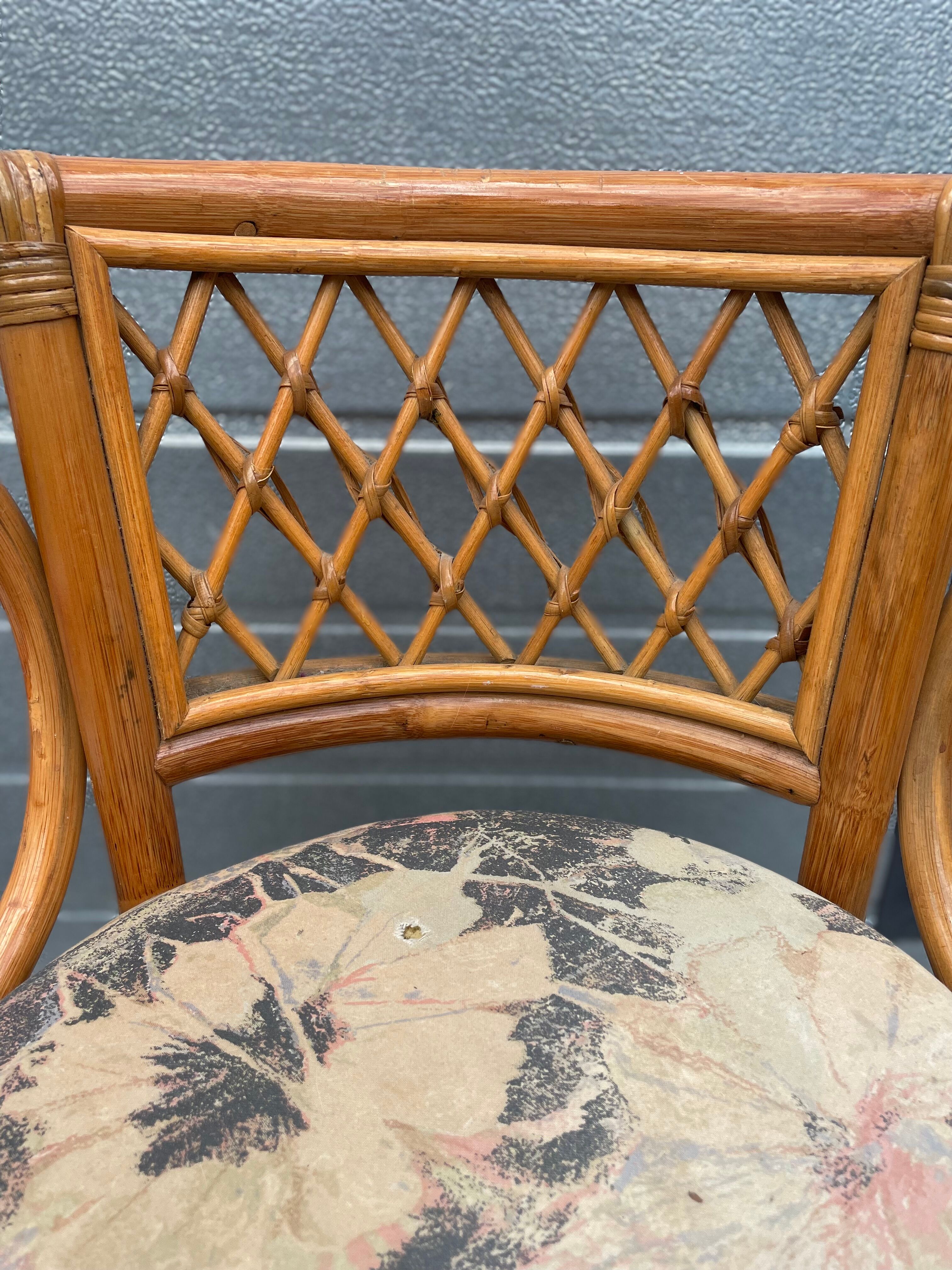 Rattan and bamboo armchair