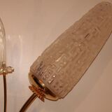 Pair of vintage glass and gold sconces