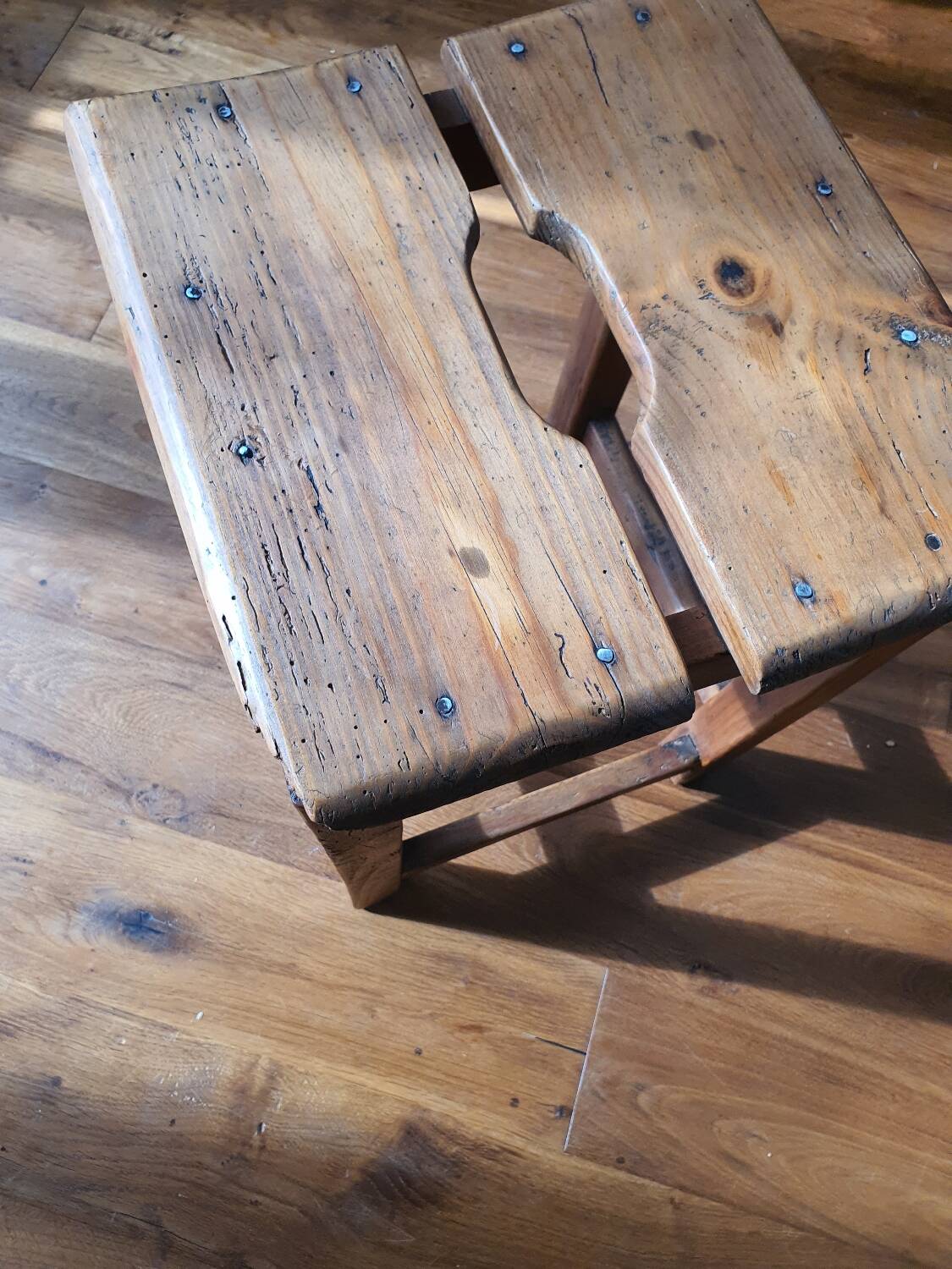 Antique wooden farm stool