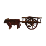 Wooden Toy char a oxen old Dejou