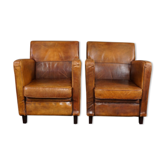 Set of 2 sheepskin armchairs