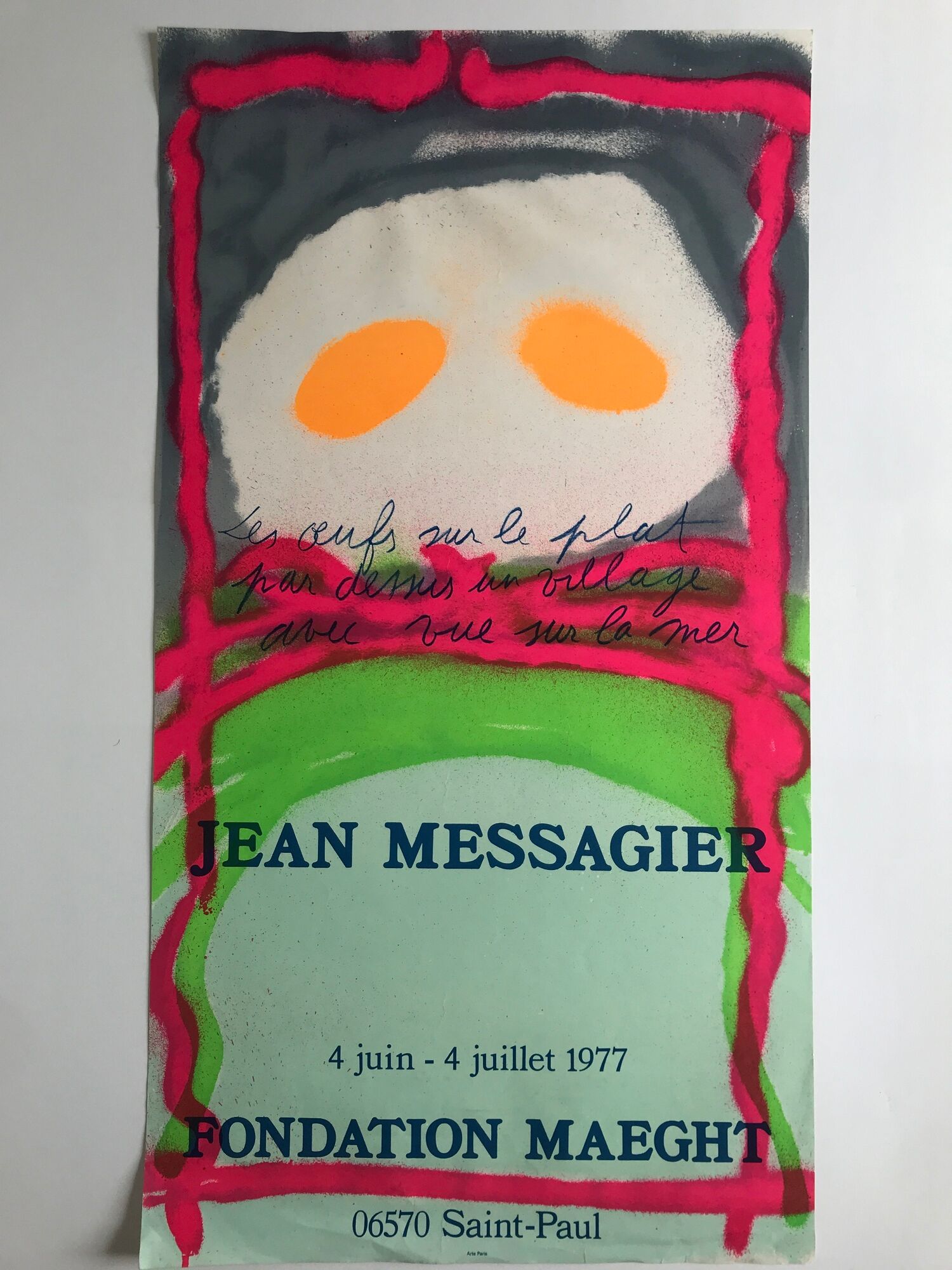 Original lithograph poster by Jean MESSAGIER, Fondation Maeght, 1977