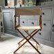 Former director's side chair in wood and canvas