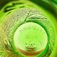 Constantin Vase Made in Italy vintage green glass with floral relief