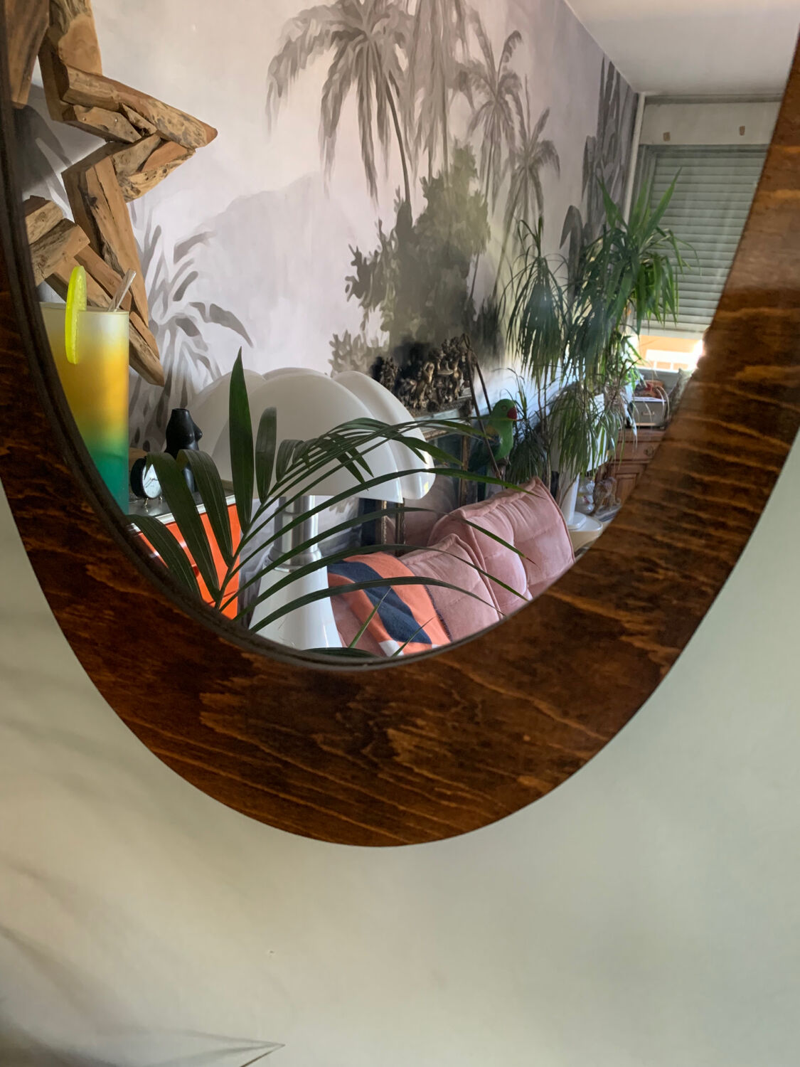 60s mirror in Italian wood