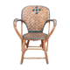 Vintage armchair in braided chestnut leaves, 1940s