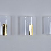 Mid-Century Modern Lucite and Brass Sconces by Metalarte, Spain, 1980