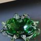 Pocket/ashtray in blown Murano art glass. Organic floral shape
