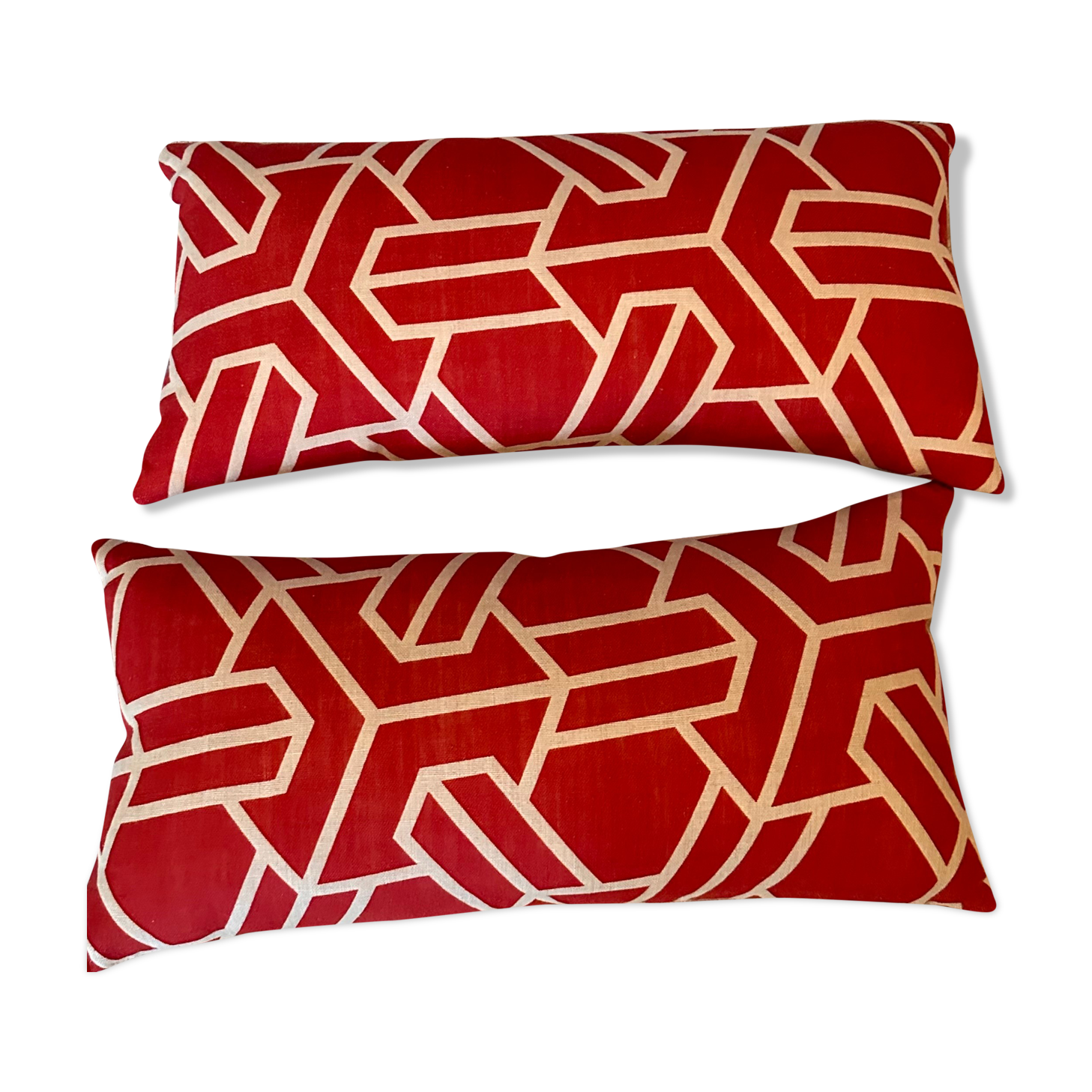 Pair of "Red of the Rhine" cushions