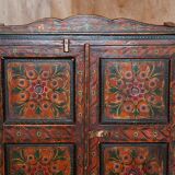 Hand-painted cupboard from Eastern Europe circa 1860.