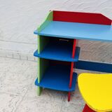 Multicolored children's desk and stool