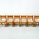 Ensemble de 6 chaises danoises vintage en pin avec cordon en papier par Tage Poulsen pour GM Møbler.