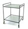 Minimal steel and wired glass sixties tea trolley