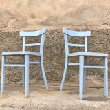 Paire de chaises en bois troquet