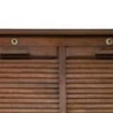 Meuble secrétaire rideau vintage en bois massif