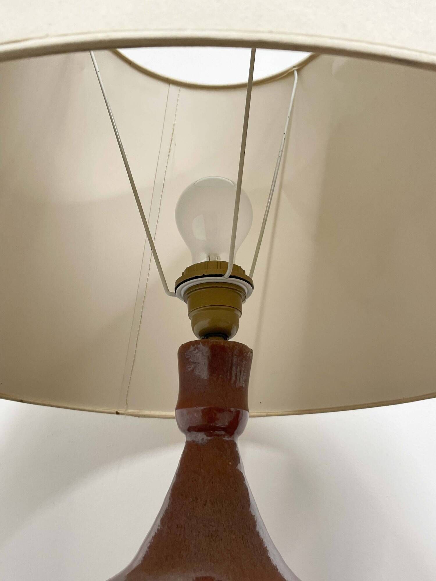Large ceramic lamp, signed and dated 1979.