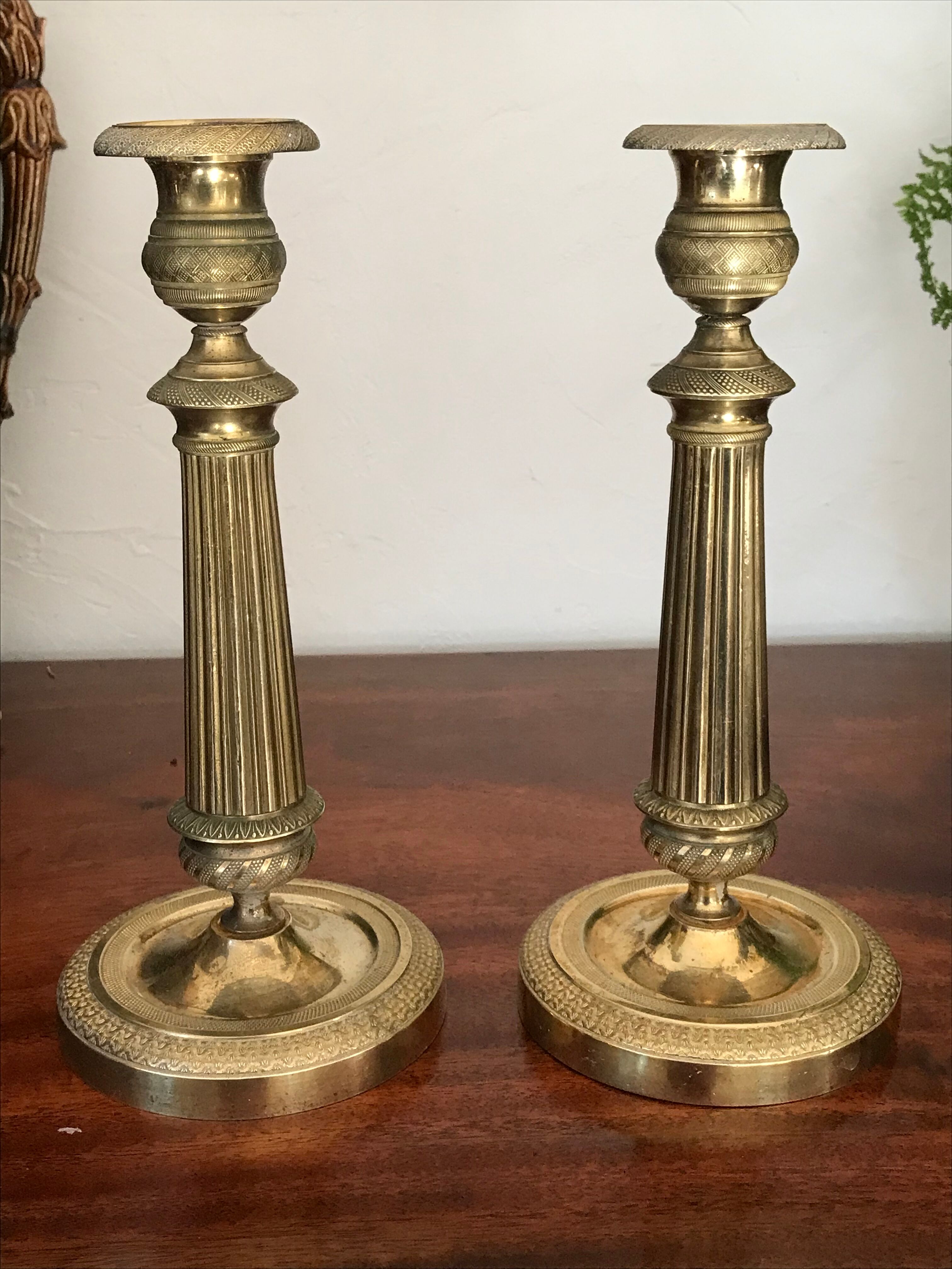 Pair of candle holders XIXeme