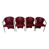 Ensemble de 4 fauteuils italiens Estel, conçus par Favaretto & Partners