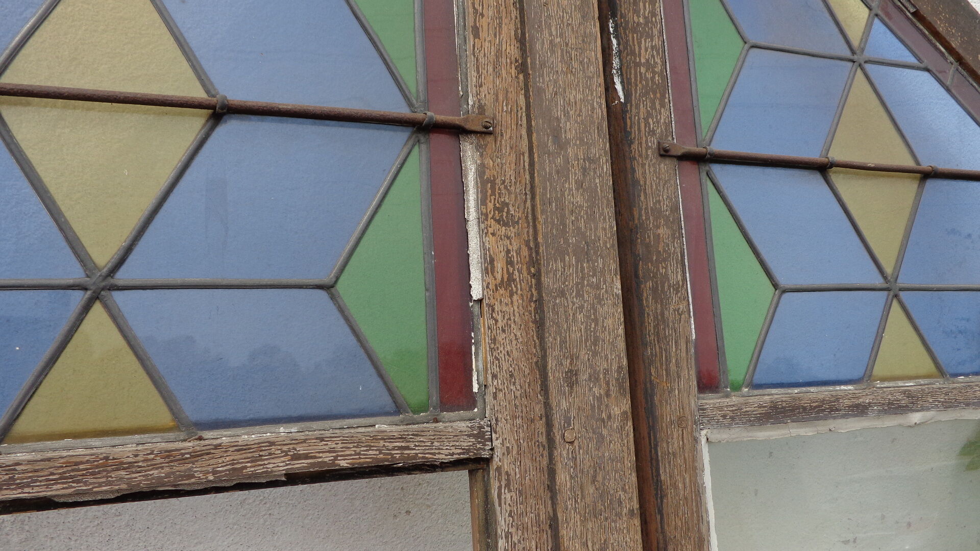 French window withstained glass
