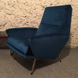 Pair of chairs of Guy Besnard in blue velvet