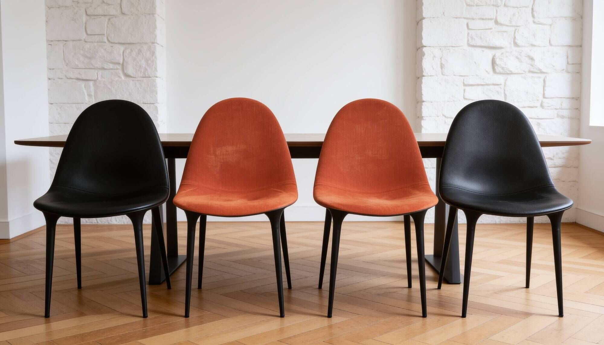 Suite de 4 chaises Caprice, Cassina