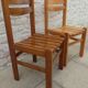 Pair of solid pine chairs with banded backs