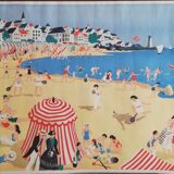 Vintage school poster The beach