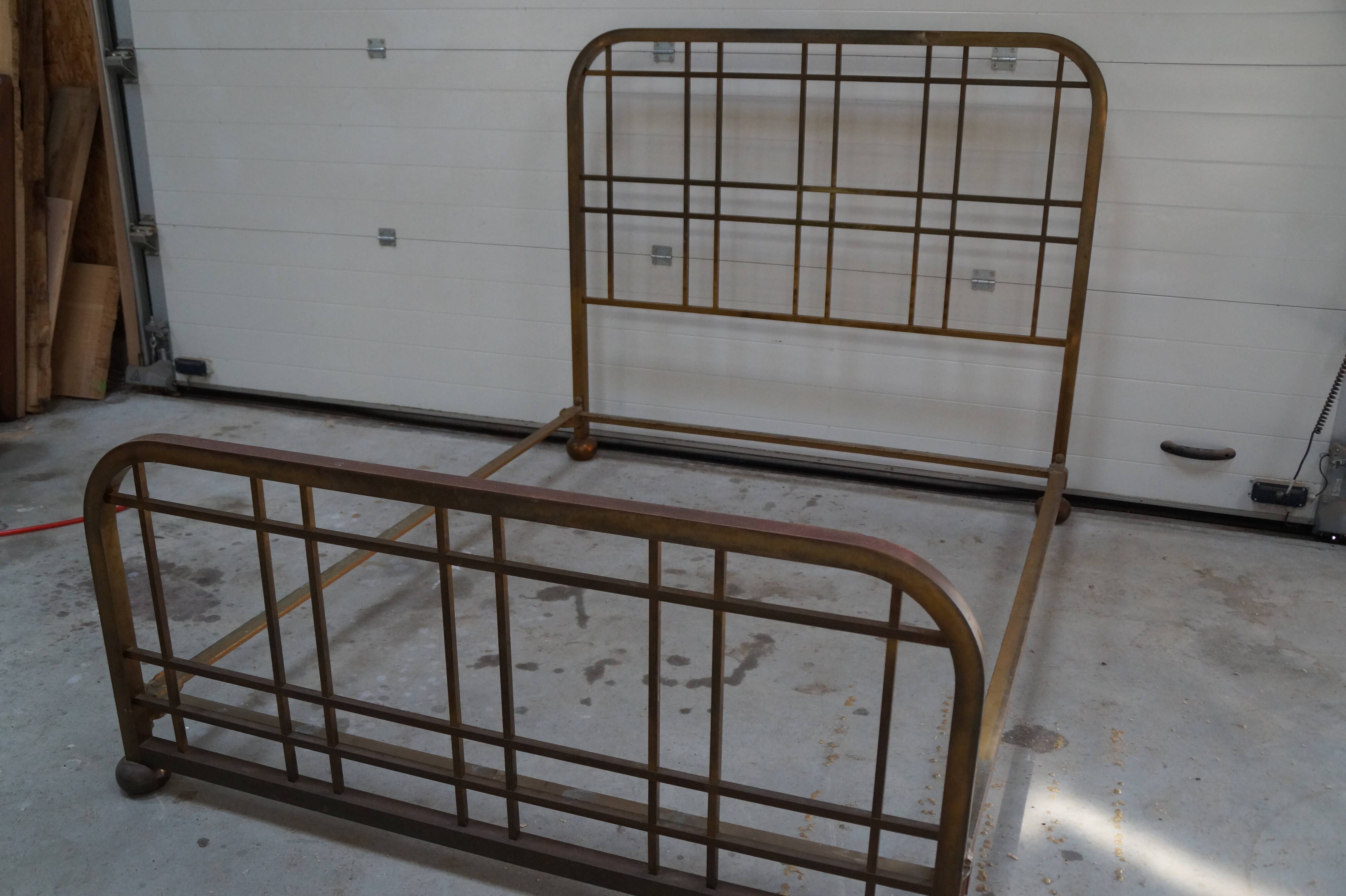 Bed art deco brass 150x190