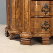 Antique trumeau in walnut and walnut burl, Italy, early 20th century.